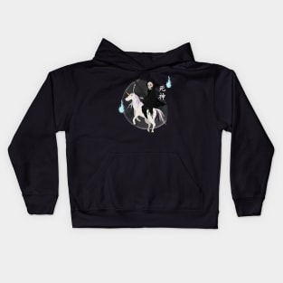 Death Riding Unicorn half moon Kids Hoodie